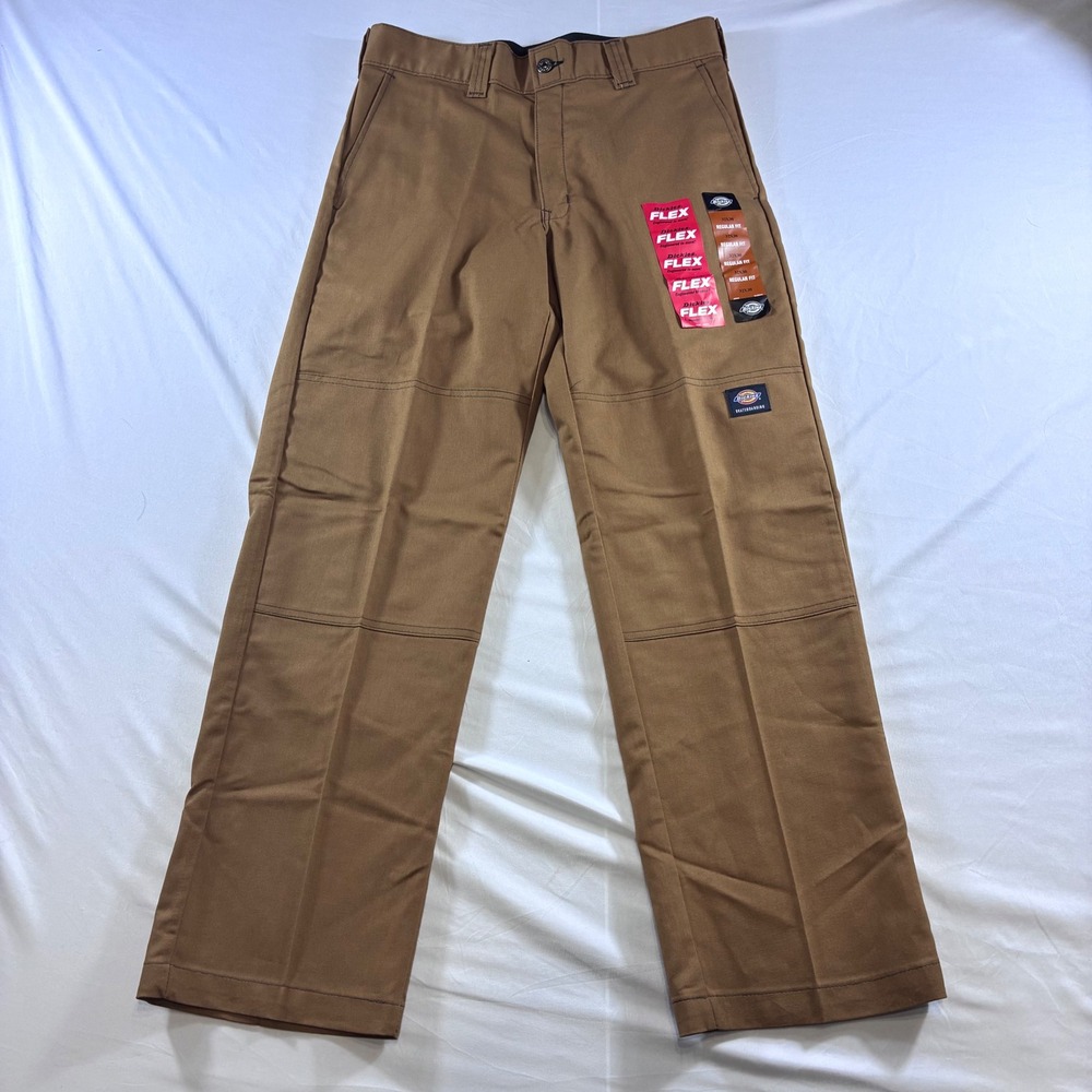 Dickies Skateboarding FLEX Regular Fit Double Knee Pants Brown 32x30 NEW